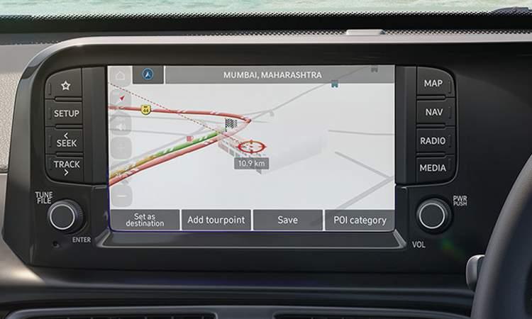 Hyundai exter onboard navigation in infotainment
