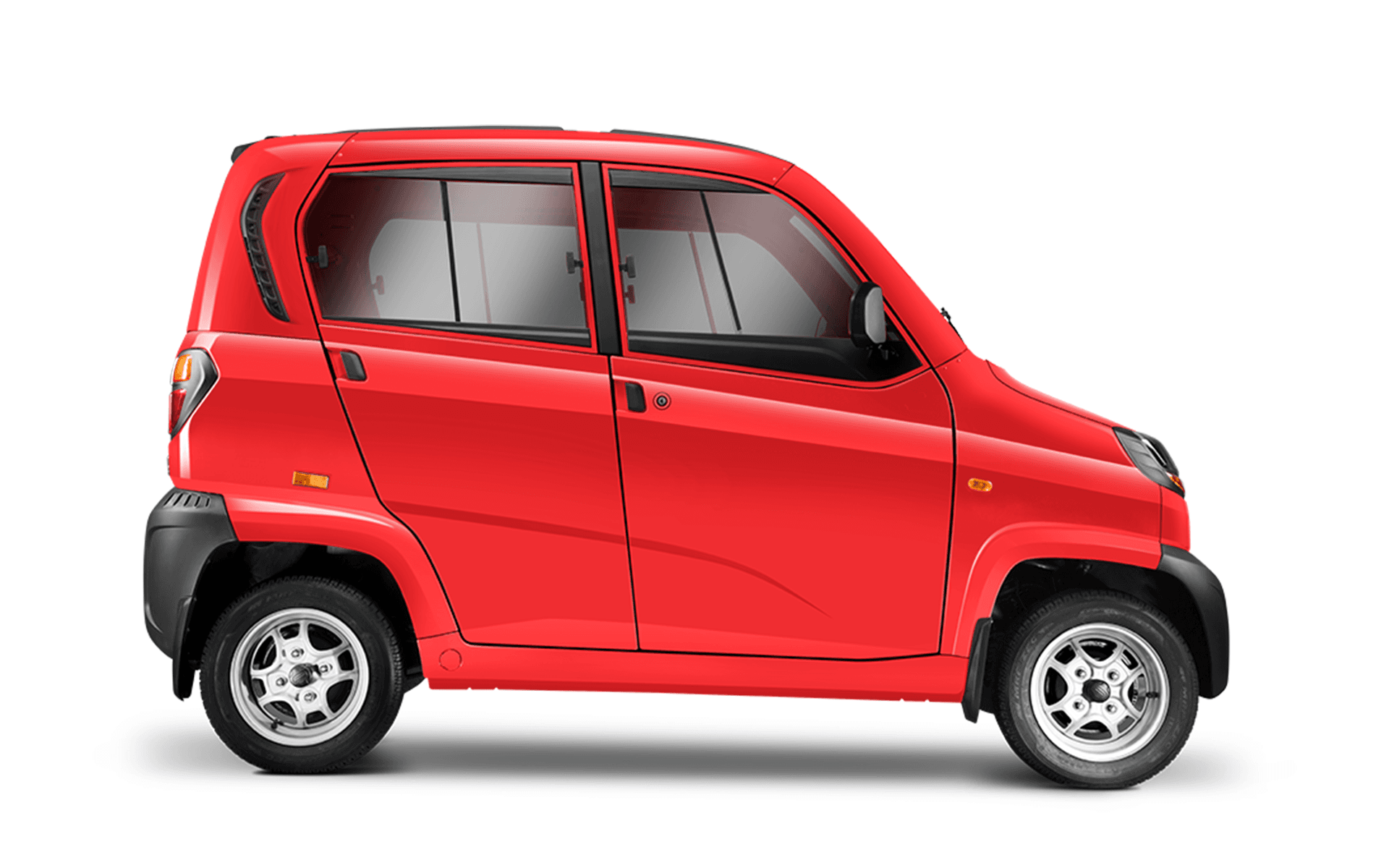 Bajaj Qute Red Side View