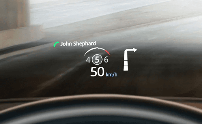 Range Rover Evoque Head Up Display