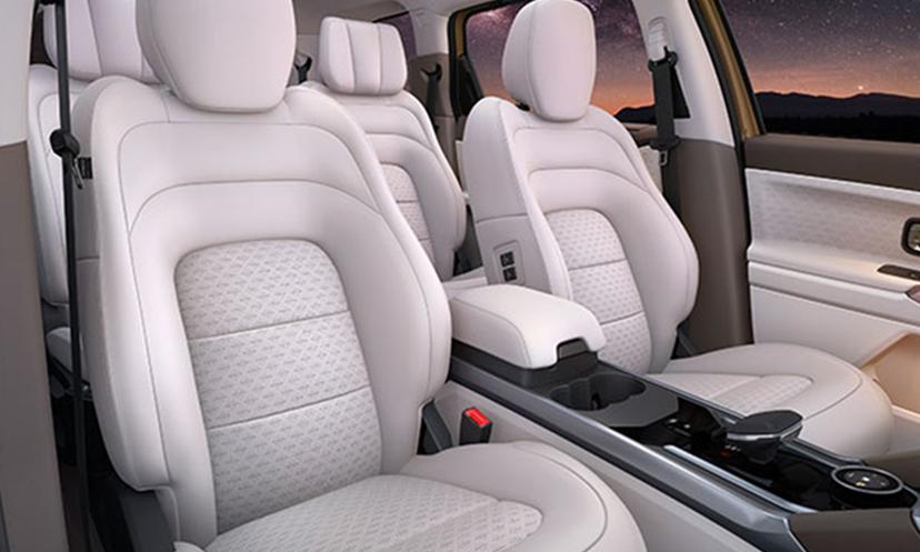 Tata Safari Oyster White Leatherette Seats