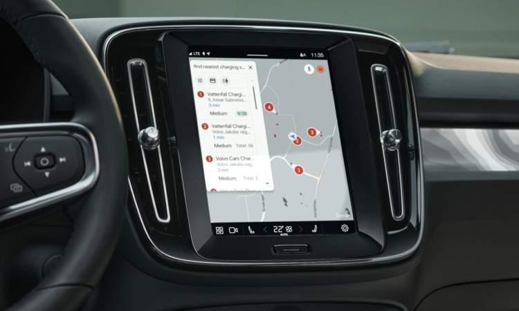 Navication in Volvo EX40