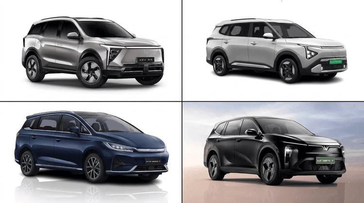 VinFast MPV 7 vs Rivals: Clavis EV, eMax 7 and XEV 9S विनफास्ट अपनी विनफास्ट VF MPV 7 के साथ भारत के तीन-रो वाली इलेक्ट्रिक वाहन सेगमेंट में कदम रखने जा रही है, जो किआ कारेंज क्लैविस ईवी, महिंद्रा XEV 9S और BYD ईमैक्स 7 को टक्कर देगी. आइए देखते हैं कि कागज़ पर ये गाड़ियाँ कैसी दिखती हैं.