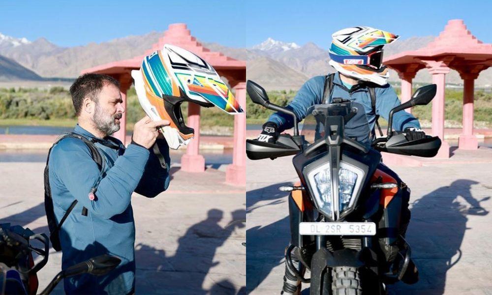 राहुल गांधी KTM 390 एडवेंचर पर लद्दाख की बाइक यात्रा पर निकले दिलचस्प बात यह है कि राहुल गांधी ने पहले भी केटीएम 390 मोटरसाइकिल के मालिक होने का जिक्र किया है.