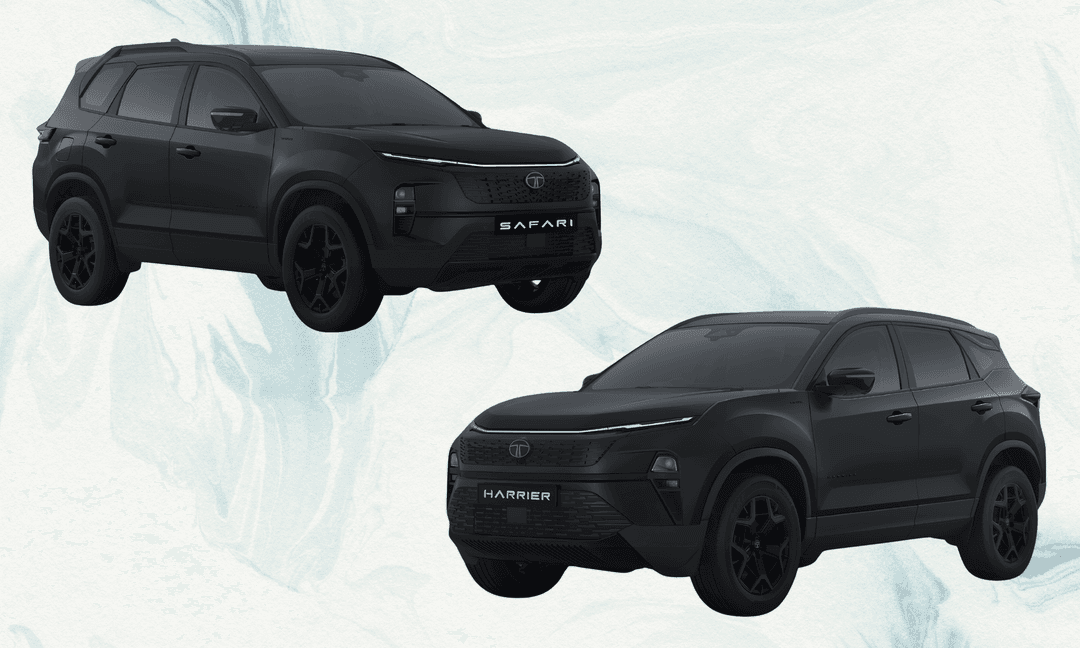 2026 Tata Safari, Harrier Stealth Edition Launched: Prices Start At Rs 23.43 Lakh सफारी और हैरियर, दोनों में ही मैट ब्लैक पेंट फ़िनिश दी गई है और यही डार्क थीम इनके अंदर भी देखने को मिलती है.