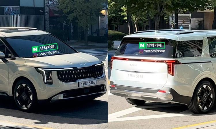 India-Bound Kia Carnival Facelift Spied Undisguised Ahead Of Debut नए डिज़ाइन वाले लाइट क्लस्टर, बंपर और टेल-गेट के साथ फेसलिफ़्टेड कार्निवल की स्टाइलिंग किआ की नई एसयूवी से प्रेरित लगती है.