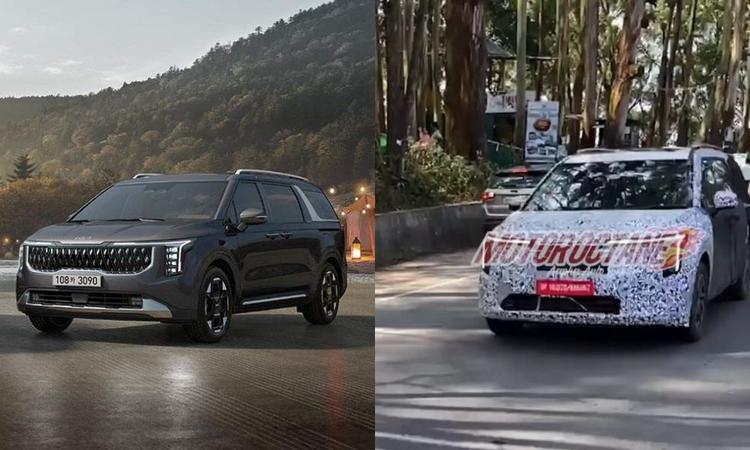 New-Generation Kia Carnival Spotted Testing In India, Launch In 2024 नई पीढ़ी की किआ कार्निवल की नई जासूसी तस्वीरों 2024 में इसके लॉन्च के संकेत मिलते हैं.