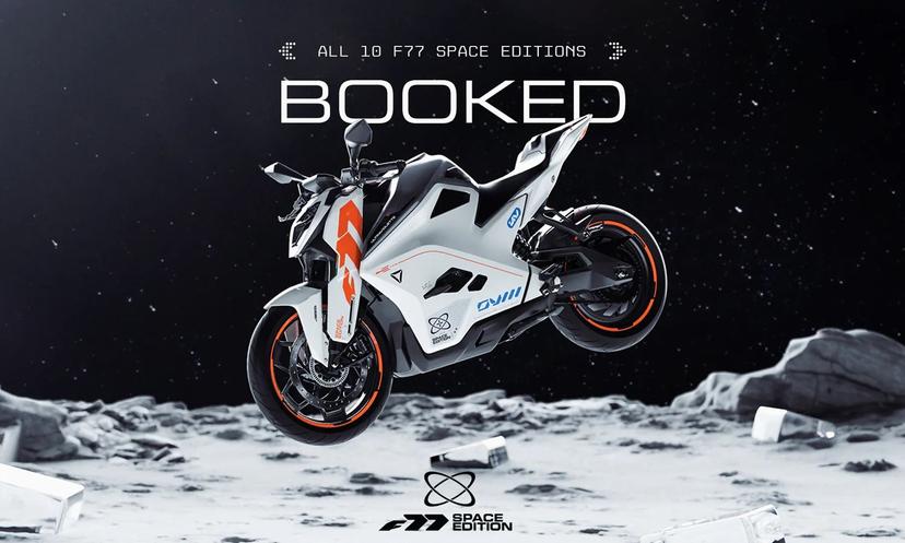 अल्ट्रावॉयलेट F77 स्पेस एडिशन की सभी 10 मोटरसाइकिलें हुईं बुक अल्ट्रावॉयलेट F77 स्पेस एडिशन की सभी 10 मोटरसाइकिलें हुईं बुक