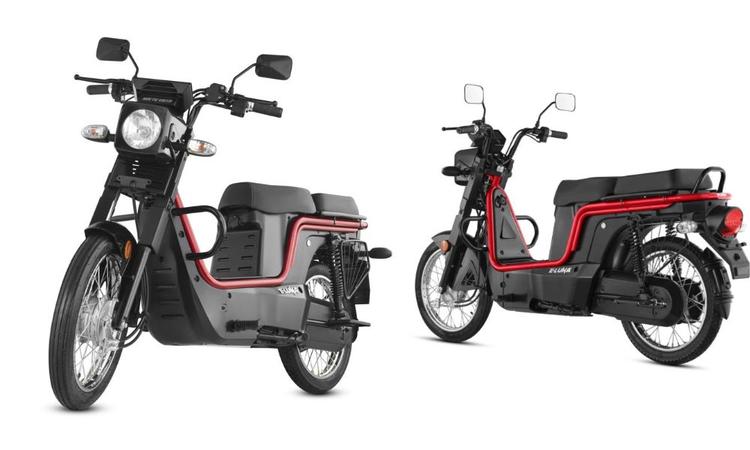 Kinetic E-Luna Electric Moped Launched In India At Rs 70,000 इसमें 2 kWh बैटरी पैक है जो 1.2 किलोवाट हब-माउंटेड मोटर को शक्ति देता है.