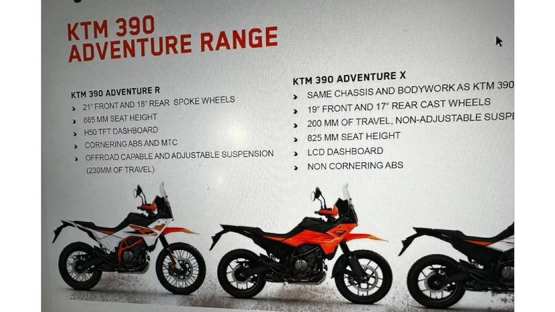 2025 KTM 390 Adventure Details Leaked अगले महीने मिलान में EICMA 2024 शो में 2025 केटीएम 390 एडवेंचर के कम से कम दो वैरिएंट के पेश होने की उम्मीद है.