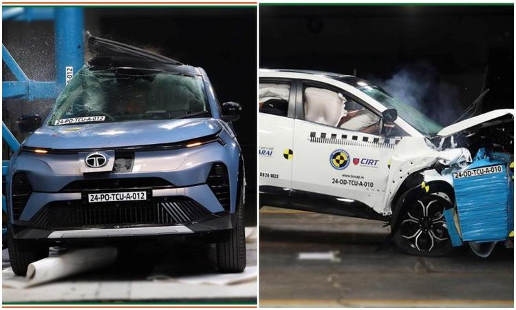Tata Curvv ICE, Curvv EV Bag Five Stars In Bharat NCAP Crash Tests टाटा मोटर्स की पहली कूपे-एसयूवी ने बड़ों और बच्चों दोनों की सुरक्षा के लिए बेहतर अंक हासिल किए, जिसमें ऑल-इलेक्ट्रिक मॉडल ने पेट्रोल इंजन कर्व की तुलना में थोड़ा बेहतर प्रदर्शन किया.