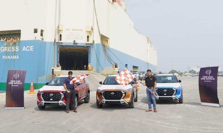 Nissan Magnite Facelift Exports Commence; First Shipment Headed To SA अपडेटेड कॉम्पैक्ट एसयूवी का शुरुआती बैच दक्षिण अफ्रीका भेजा गया था.