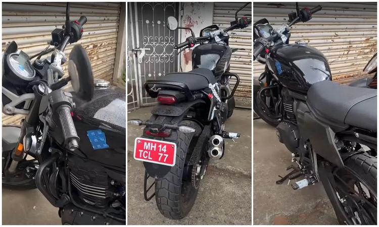 More Affordable Triumph Scrambler 400X Variant Spied सीट काले रंग की वन-पीस यूनिट है जो सिलाई के साथ भूरे रंग में तैयार टू-पीस वाली काठी की तुलना में सरल मटेरियल में लिपटी हुई है.