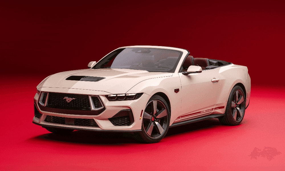 Ford Unveils Limited-Edition Mustang 60th Anniversary Package पैकेज जीटी प्रीमियम ट्रिम तक सीमित है और इसके केवल 1965 युनिट बनाए जाएँगे