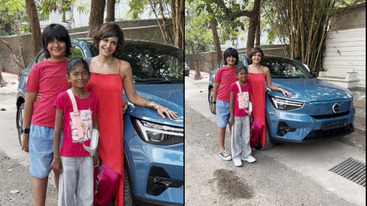 Actor Mandira Bedi Takes Delivery Of Her New Volvo C40 Recharge  मंदिरा बेदी की नई बेशकीमती कार के रूप में वॉल्वो C40 रिचार्ज इलेक्ट्रिक एसयूवी खरीदी है, जिसमें कई सुरक्षा तकनीक और 530 किमी की इलेक्ट्रिक रेंज मिलती है.