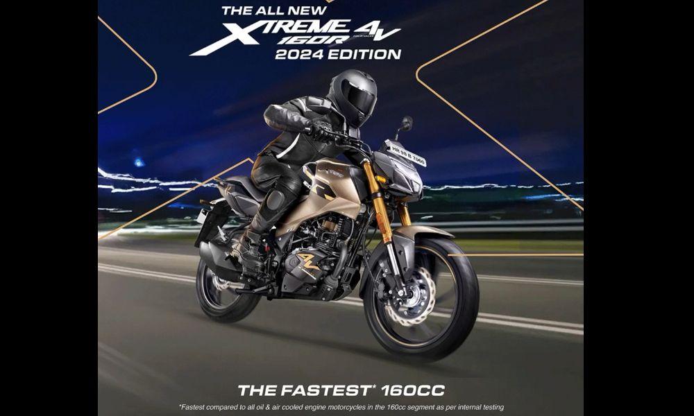 2024 Hero MotoCorp Xtreme 160R 4V Teased; Launch Soo मोटरसाइकिल के नए वैरिएंट में एक नई रंग योजना, डुअल चैनल एबीएस और एक ड्रैग रेस टाइमर और पैनिक ब्रेक अलर्ट की सुविधा होगी.