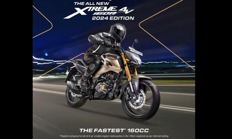 2024 Hero MotoCorp Xtreme 160R 4V Teased; Launch Soo मोटरसाइकिल के नए वैरिएंट में एक नई रंग योजना, डुअल चैनल एबीएस और एक ड्रैग रेस टाइमर और पैनिक ब्रेक अलर्ट की सुविधा होगी.