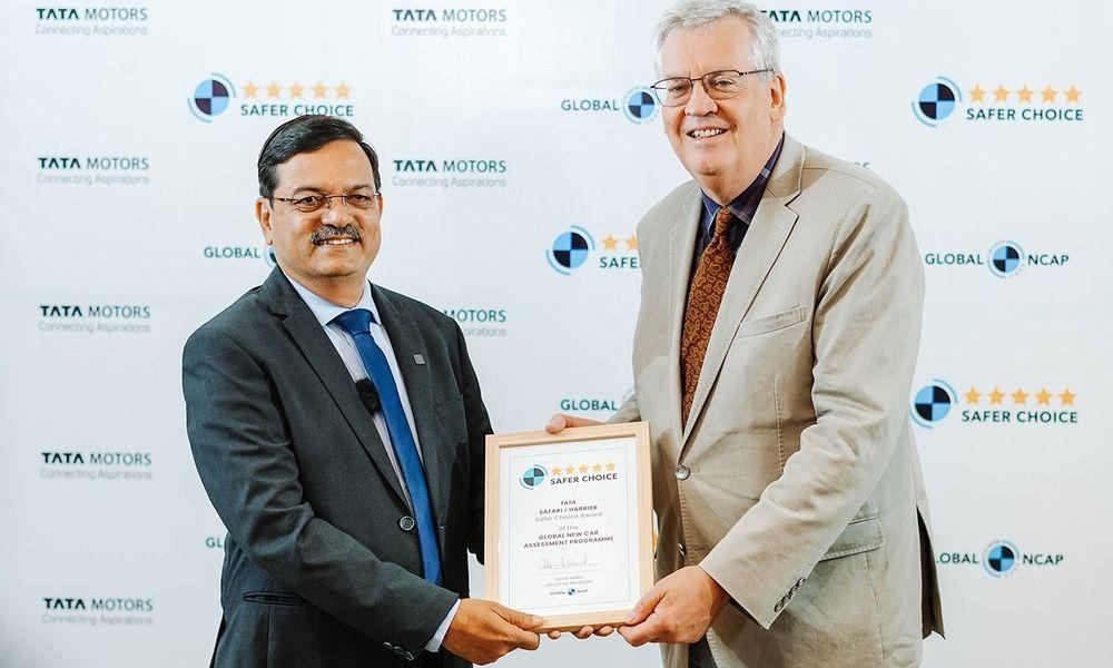 Tata Motors Bags Global NCAP Safer Choice Award For Safari And Harrier पिछले साल, टाटा सफारी और हैरियर को सेफ़र कार्स फ़ॉर इंडिया पहल के तहत ग्लोबल एनकैप से 5-स्टार सुरक्षा रेटिंग प्राप्त हुई थी.