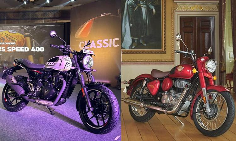 Triumph Speed T4 vs Royal Enfield Classic 350: Design, Powertrains, Prices Compared हाल ही में लॉन्च हुई ट्रायम्फ स्पीड T4 कागज पर रॉयल एनफील्ड क्लासिक 350 के मुकाबले कैसे खड़ी होती है, चलिये जानते हैं.