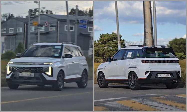 New Hyundai Venue N-Line Spied Undisguised Ahead Of Launch एन-लाइन में नए बंपर, ट्विन-टिप एग्जॉस्ट, स्पोर्टियर अलॉय और रूफ स्पॉइलर के साथ स्पोर्टियर डिजाइन अपडेट दिए गए हैं.