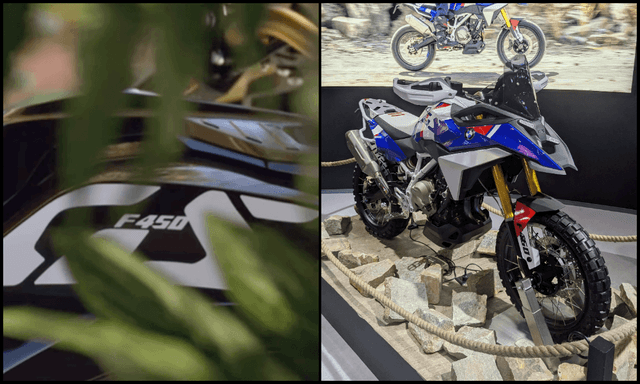 EICMA 2025 में डेब्यू से पहले दिखी BMW F 450 GS की झलक  टीज की गई मोटरसाइकिल काले रंग में है और इसमें एफ 450 के साथ एक बड़ा जीएस ग्राफिक है.