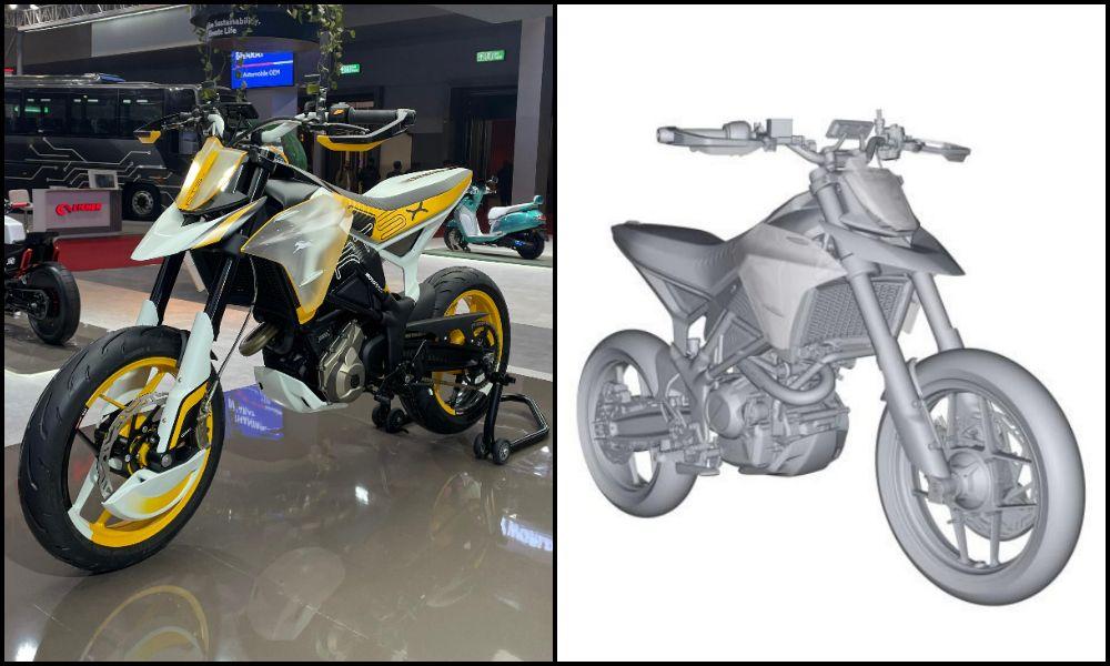 TVS Apache RTS X Design Patented In India टीवीएस ने इस साल की शुरुआत में ऑटो एक्सपो में अपाचे आरटीएस X सुपरमोटो को कॉन्सेप्ट फॉर्म में पेश किया था, और पेटेंट की गई तस्वीर इसके समान दिखाई देती हैं.