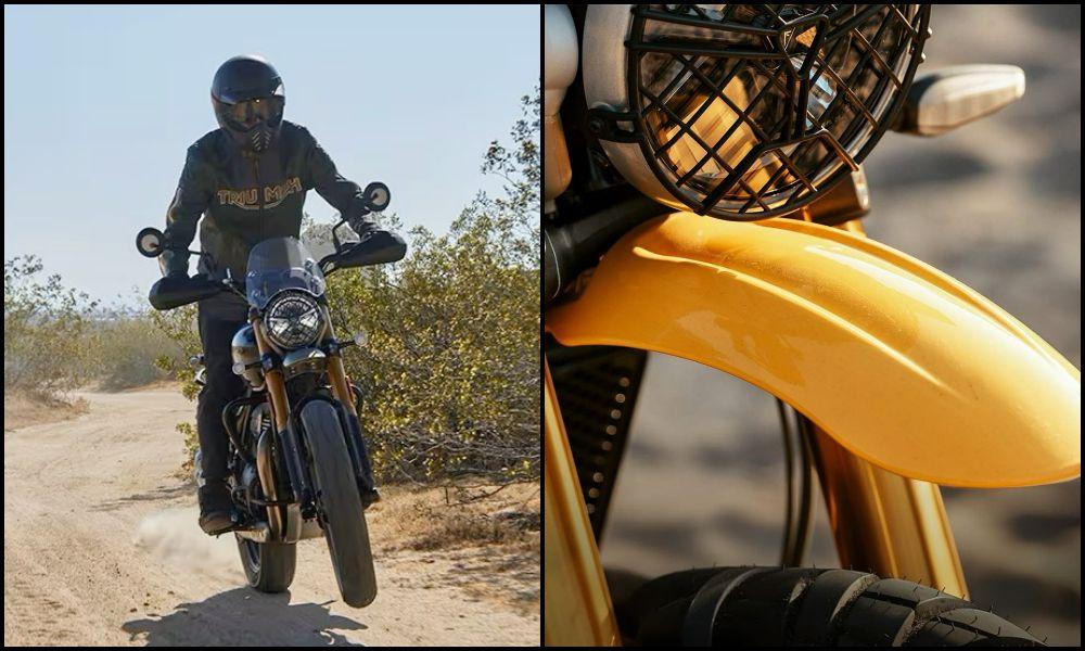 Triumph Scrambler 400 XC Teased Ahead Of Launch ट्रायम्फ भारत में अपने स्क्रैम्बलर 400 एक्स का नया वैरिएंट लॉन्च करने के लिए पूरी तरह तैयार है, जिसमें मुख्य अंतर क्रॉस-स्पोक व्हील्स का जोड़ा जाना है.