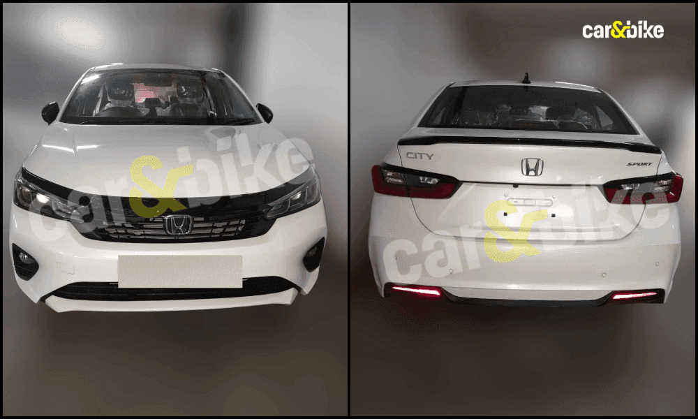 Exclusive: Honda City Sport Edition Spied Ahead Of Launch स्पोर्ट एडिशन में बाहरी हिस्से में काले रंग के एलिमेंट्स के साथ कैबिन पूरी तरह से काला है.