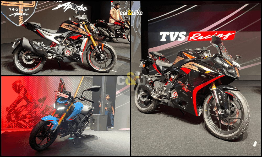 टीवीएस अपाचे के 20 साल पूरे होने पर कंपनी ने लॉन्च किया एनिवर्सरी एडिशन, नए वेरिएंट भी हुए पेश पूरे अपाचे लाइनअप को एक स्पेशल एडिशन मिलता है, जबकि RTR 160 4V और RTR 200 4V को दो नए वैरिएंट मिलते हैं.