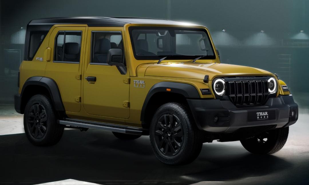 Mahindra Thar Roxx Star Edition Launched At Rs 16.85 Lakh थार रॉक्स के स्पेशल एडिशन में नया सिट्रिन येलो पेंट ऑप्शन और ब्लैक आउट कॉस्मेटिक एलिमेंट्स दिए गए हैं.