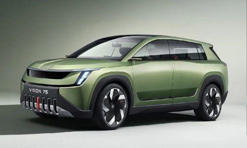 Skoda Vision 7S Seven-Seater EV Concept Breaks Cover; New Brand Logo Revealed स्कोडा विजन 7एस स्कोडा के नए डिजाइन भाषा की शुरुआत करती है और इसे स्कोडा एनयाक इलेक्ट्रिक कार के ऊपर रखा जाएगा.