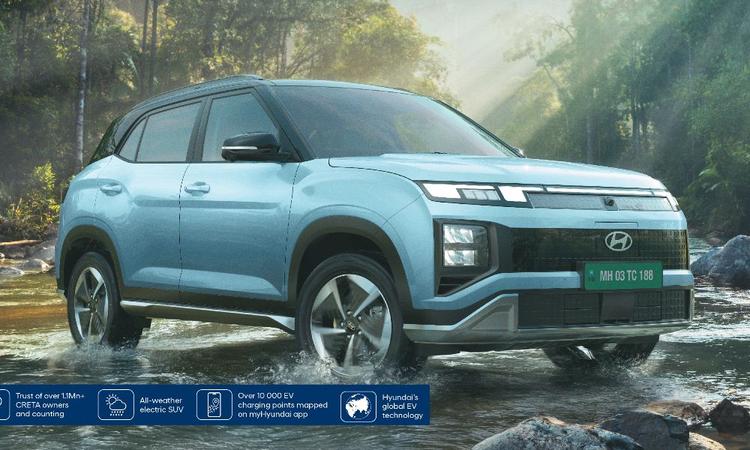 Hyundai Creta Electric: Colour Options Revealed क्रेटा इलेक्ट्रिक को दस रंग विकल्पों में पेश किया जाएगा, जिसमें दो डुअल-टोन शेड्स शामिल हैं.