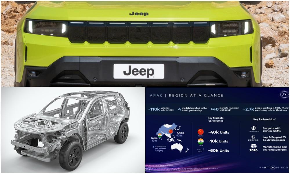 Jeep's Upcoming SUV For India To Use Platform From Tata Motors स्टेलेंटिस ने अपने नए निवेशक प्रस्तुति में पुष्टि की है कि जीप नाम से आने वाली आगामी एसयूवी का निर्माण भारत में किया जाएगा और इसे दुनिया भर के 50 से अधिक बाजारों में निर्यात किया जाएगा.