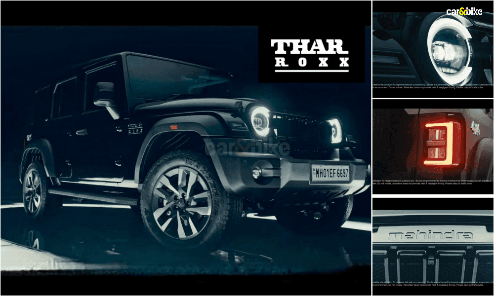 Mahindra Thar 5-Door Previewed In Official Video Ahead Of August 15 Debut; Named Thar Roxx महिंद्रा ने आखिरकार अगले महीने इसके आधिकारिक पेश होने से पहले एक प्रोमो वीडियो में 5-दरवाजे थार का पहला लुक साझा किया है, साथ ही इसके नाम का खुलासा भी किया है.
