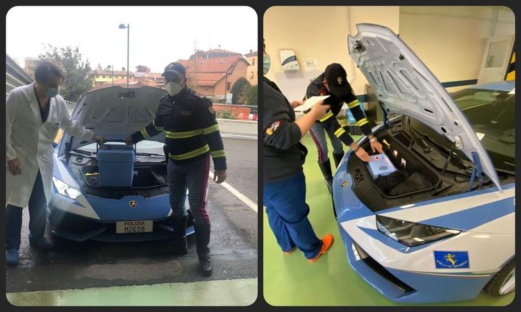 Italian Cops Deliver 2 Kidneys To Patients Over 500 Km Apart Using A Lamborghini Huracan इतालवी पुलिस ने पडुआ से मोडेना और रोम तक दो किडनी पहुंचाई.