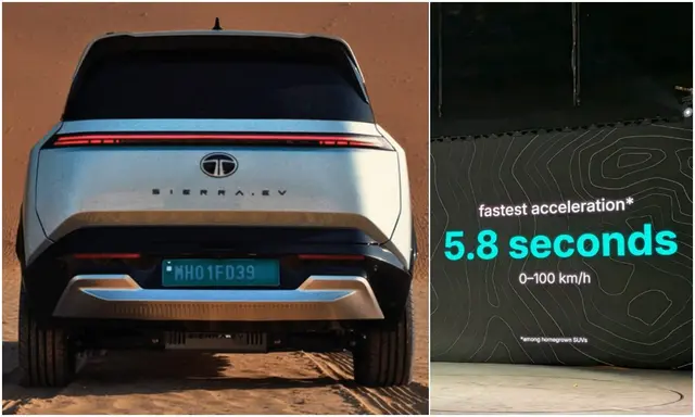टाटा सिएरा EV अब तक की सबसे तेज़ी से रफ़्तार पकड़ने वाली कार डुअल-मोटर सेटअप वाली सिएरा ईवी — जो इसी तरह के स्पेसिफिकेशन वाली हैरियर ईवी से छोटी और हल्की है — तेज़ी से रफ़्तार पकड़ने के मामले में ज़ाहिर तौर पर बहुत तेज़ है.